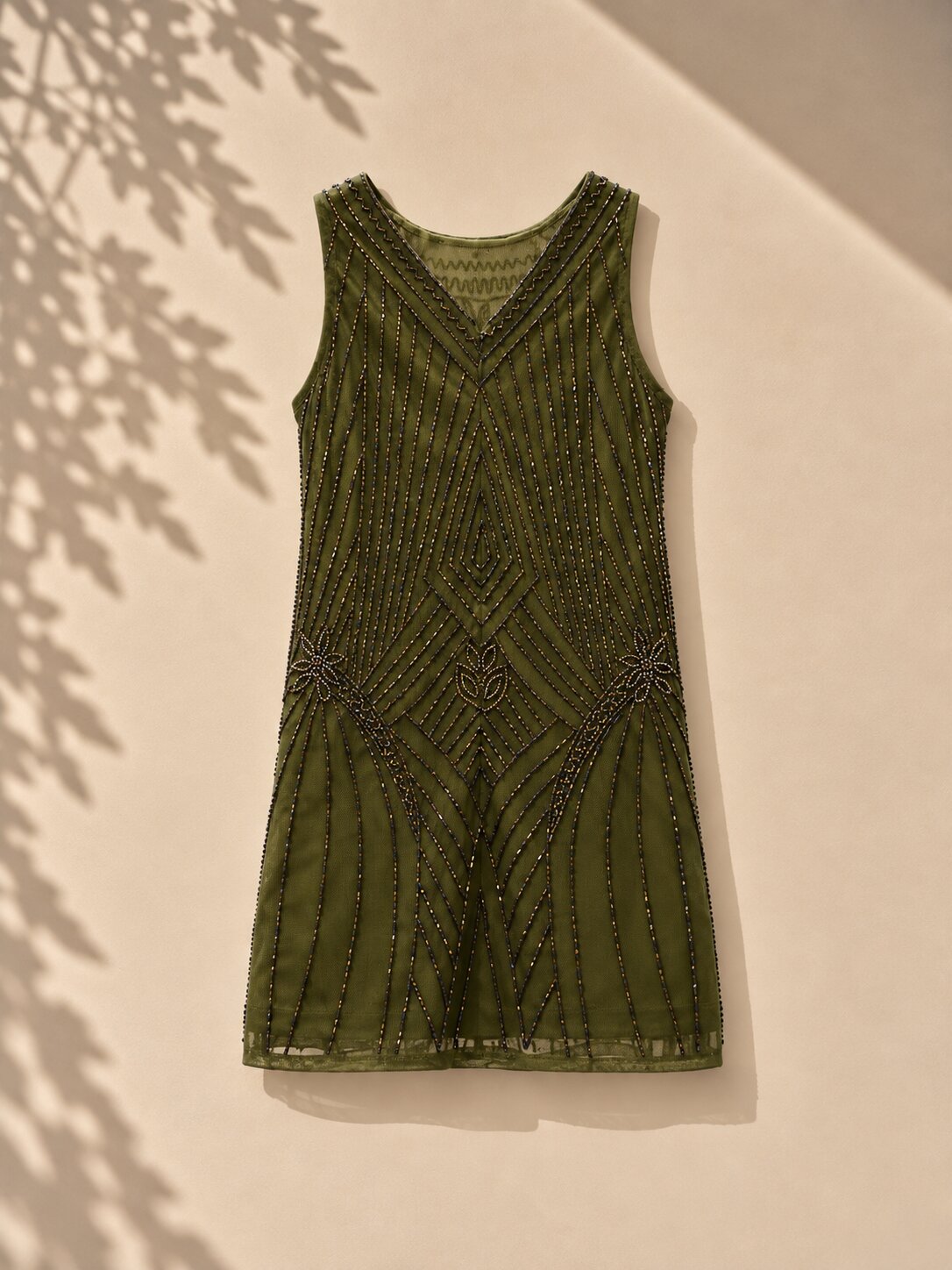 Girls Green Sequin Embellished Party Dress