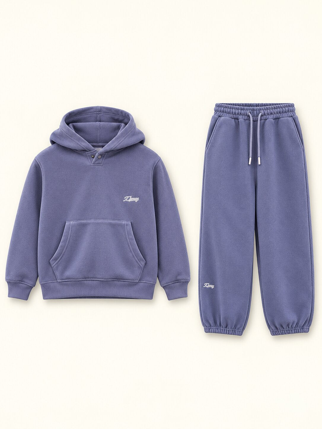 Kids Unisex Blue Hooded Sweatshirt with Jogger Co-Ord Set