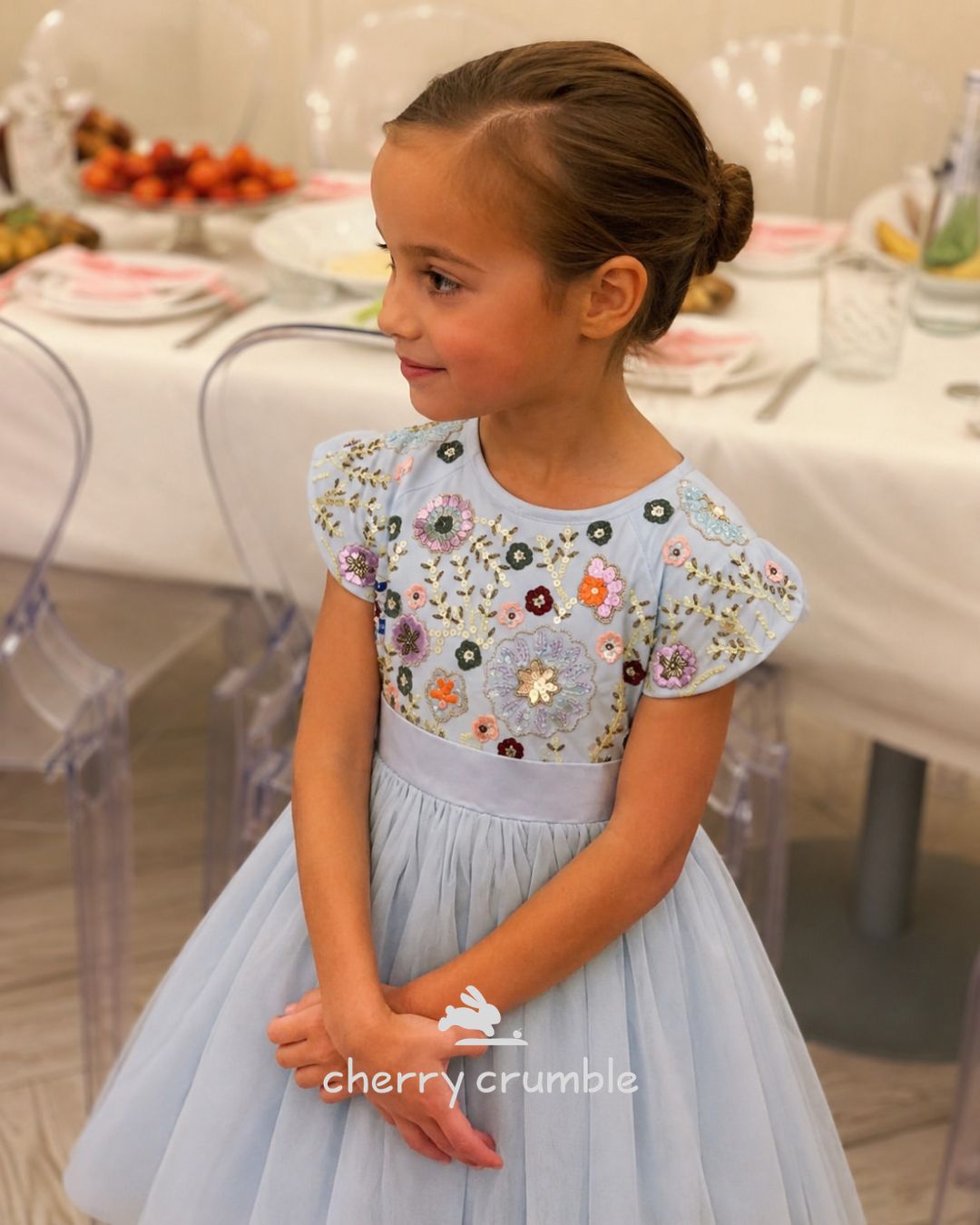 Sky Blue Solid Trendy Elegant Summer Dress