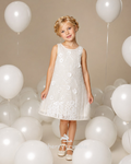 Weißes ärmelloses A-Linien-Partykleid mit Eigenmuster