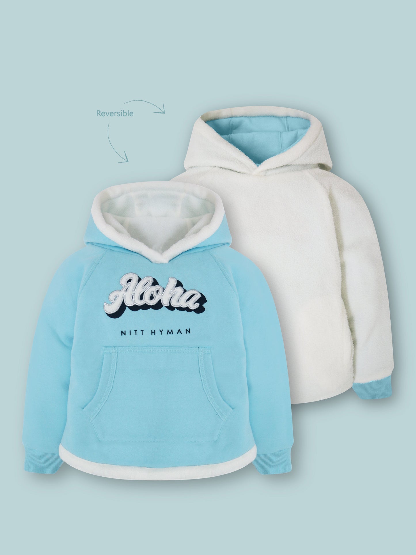 Sky Blue Reversible Hoodie
