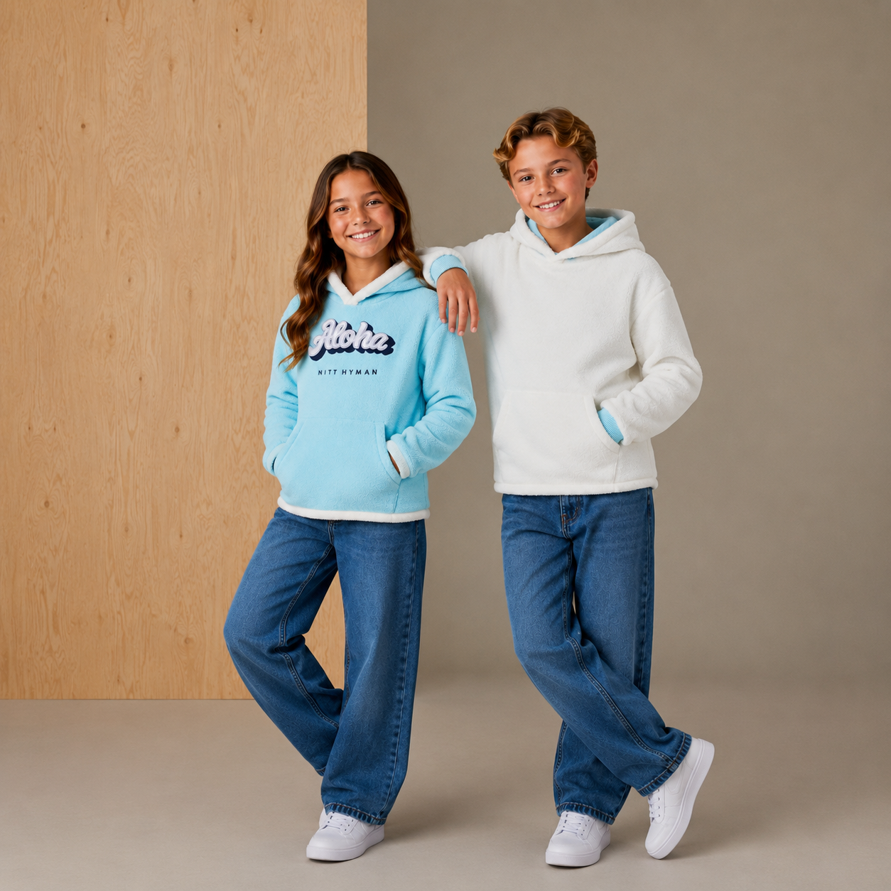 Unisex Sky Blue Reversible Hoodie