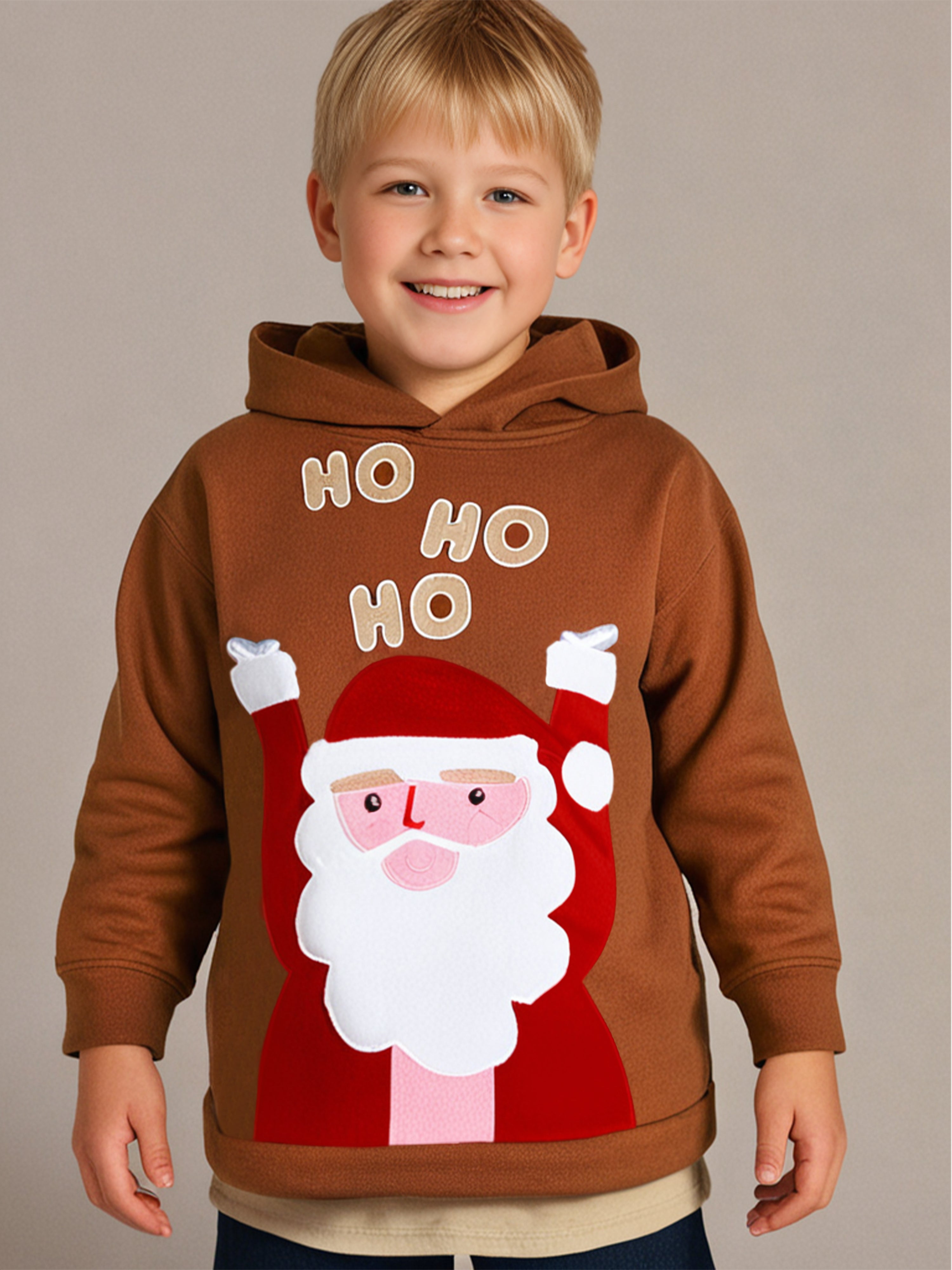 Cherry Crumble brown graphic hooded sweatshirt for kids