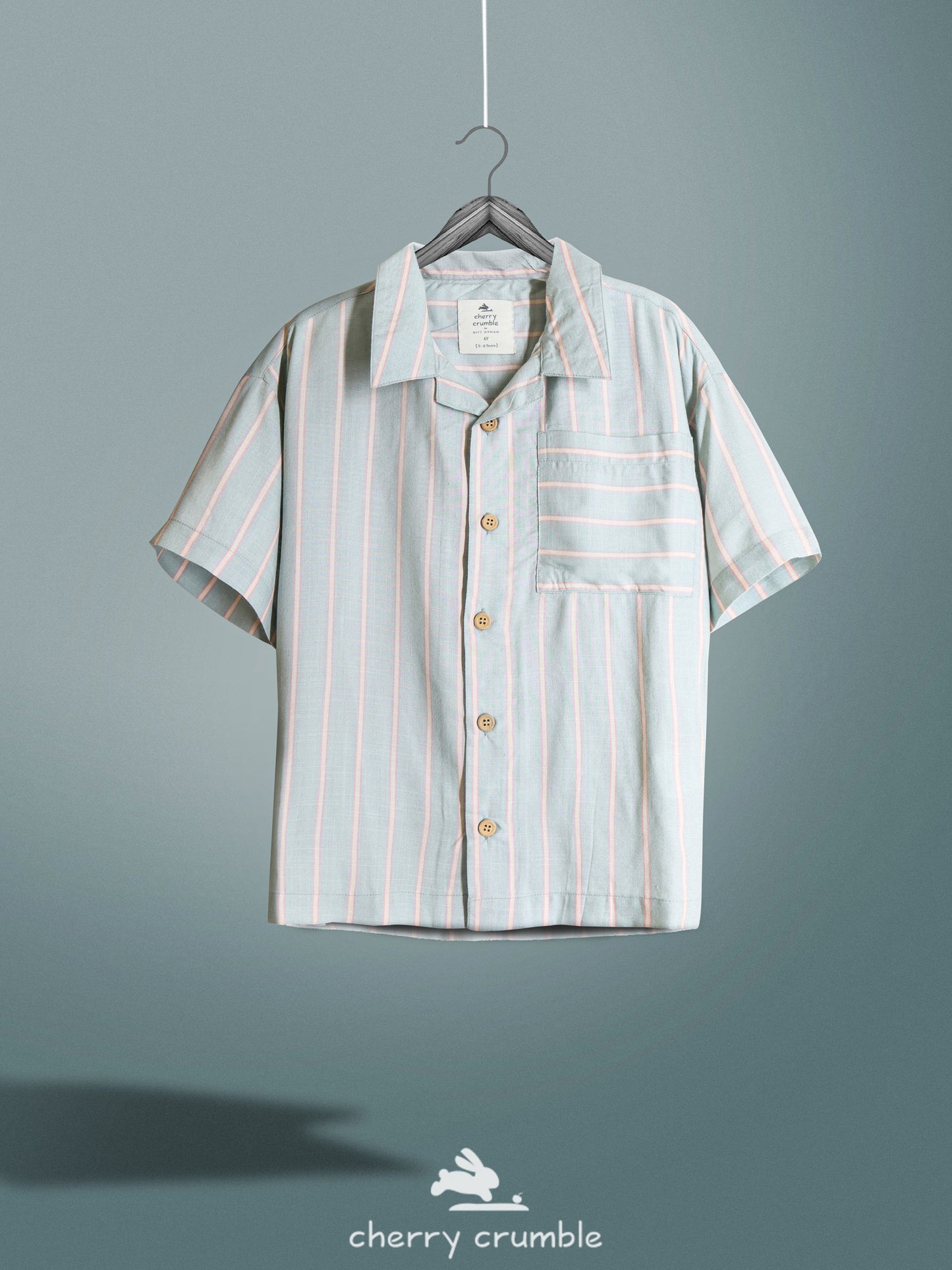 Cherry Crumble Green Stripes Playful-Sleek Summer Shirt