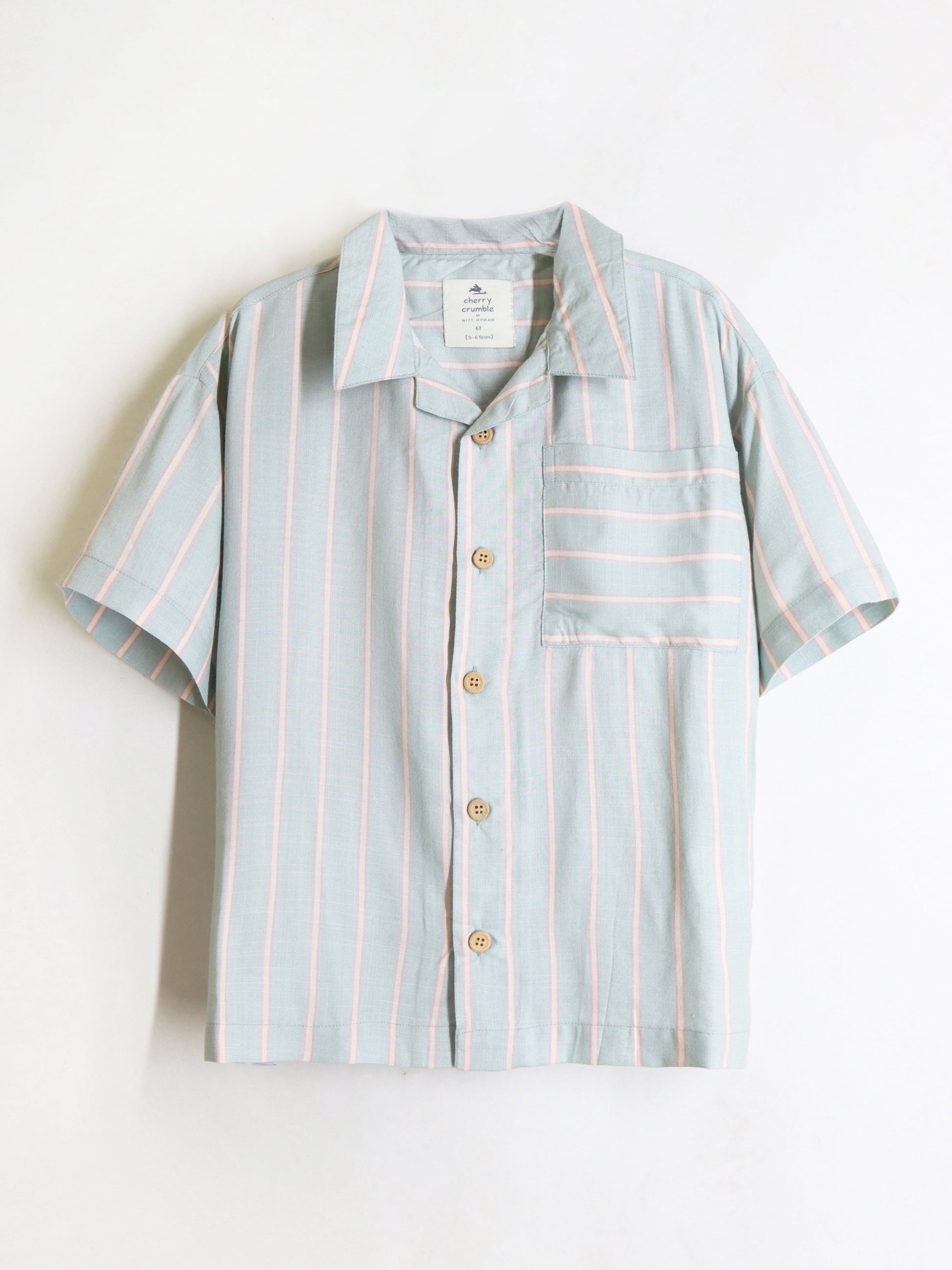 Cherry Crumble Green Stripes Playful-Sleek Summer Shirt