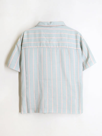 Cherry Crumble Green Stripes Playful-Sleek Summer Shirt