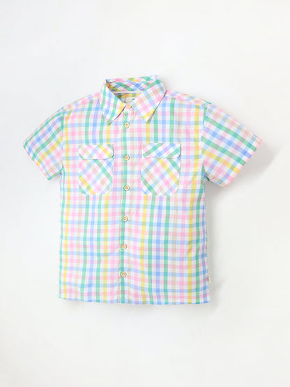 Cherry Crumble Multicolor Gingham Playful-Sleek Summer Shirt
