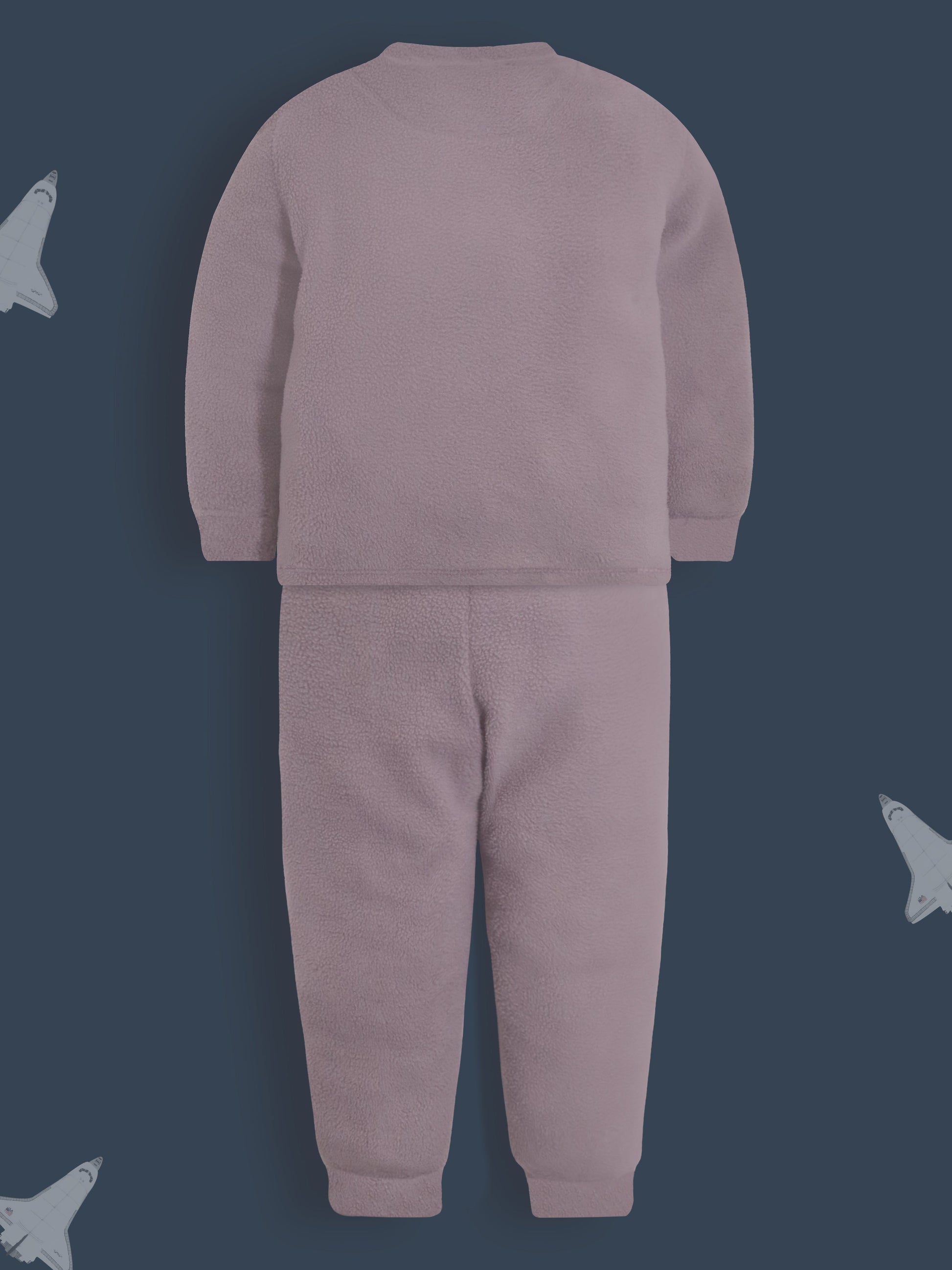 Cherry Crumble Grey Solid Applique Lovely Graceful Winter Nightsuit