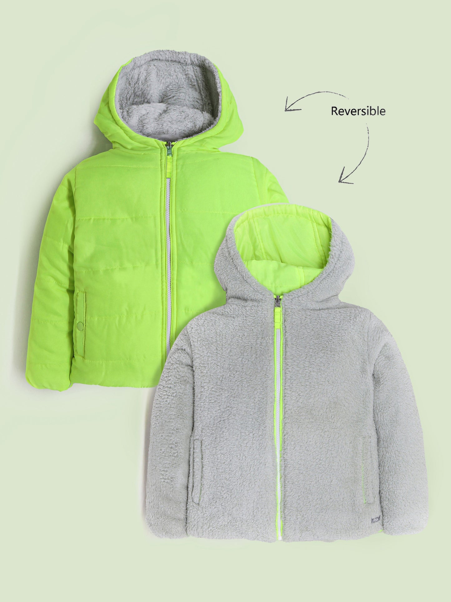 Cherry Crumble Green & Grey Sweet-Classic Reversible Jacket