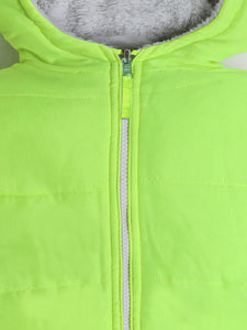 Cherry Crumble Boys Neon Green & Grey Solid Reversable Jacket