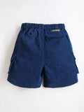 Cherry Crumble Boys Polyester Blue Self Texture Shorts