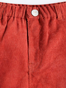 Cherry Crumble Boys Polyester Orange Self Texture Shorts