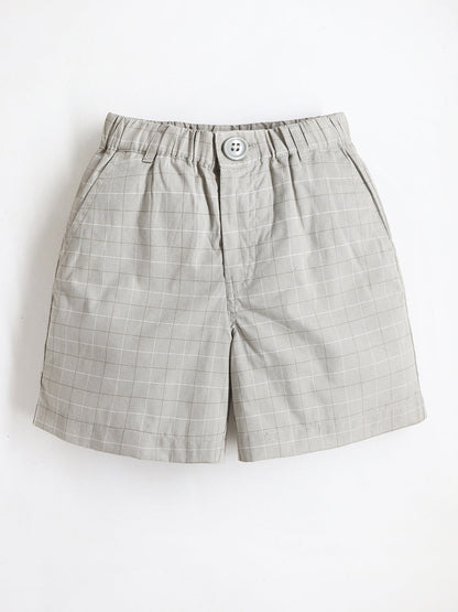 Cherry Crumble Khaki Checkered Adorable Graceful Shorts