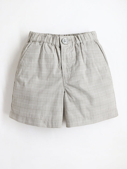 Cherry Crumble Khaki Checkered Adorable Graceful Shorts