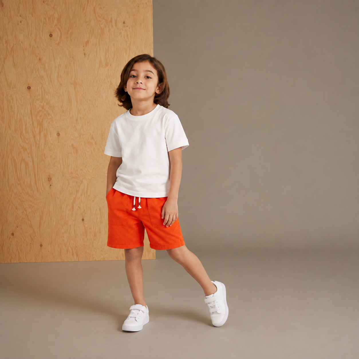 Orange Solid Snug Classic Shorts