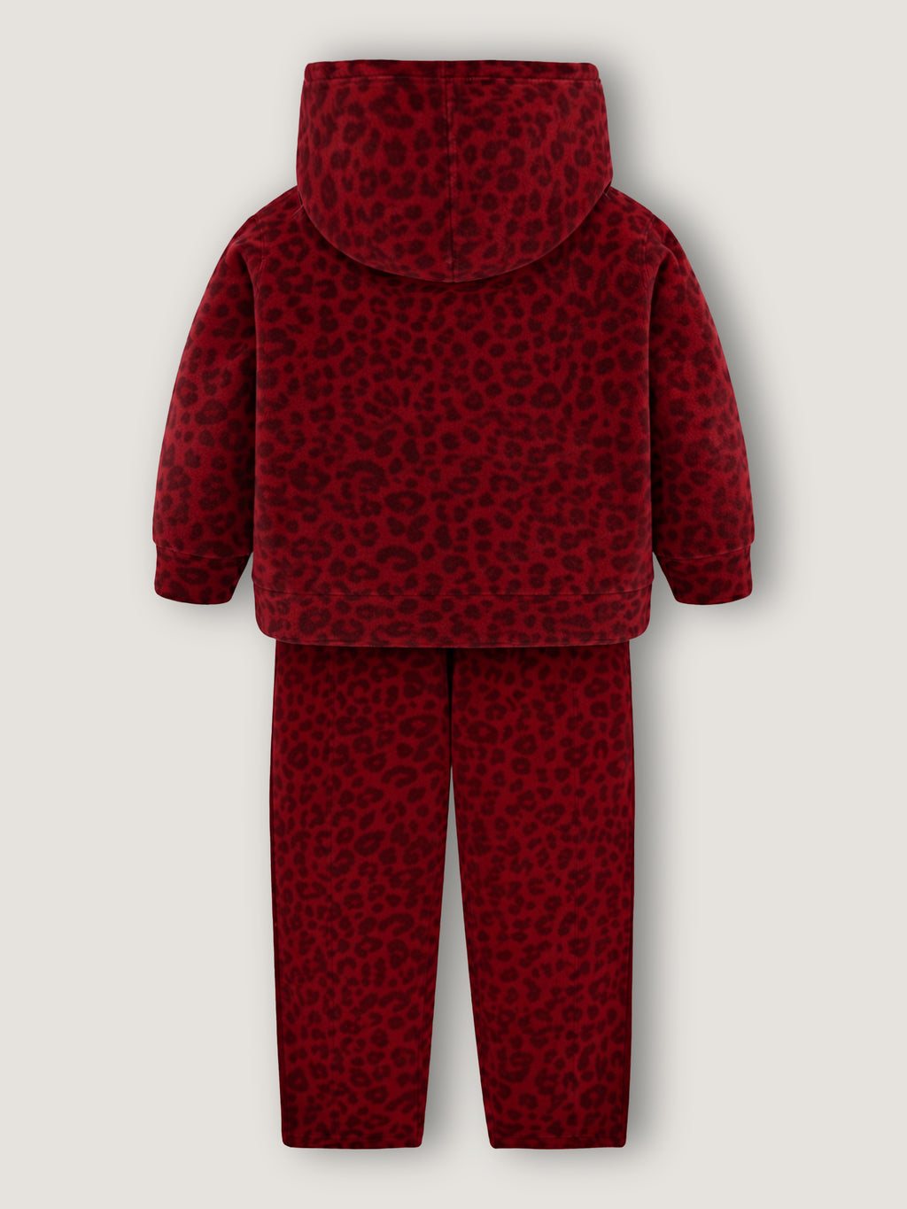 Maroon Charm Printed Fleece Hoodie Set