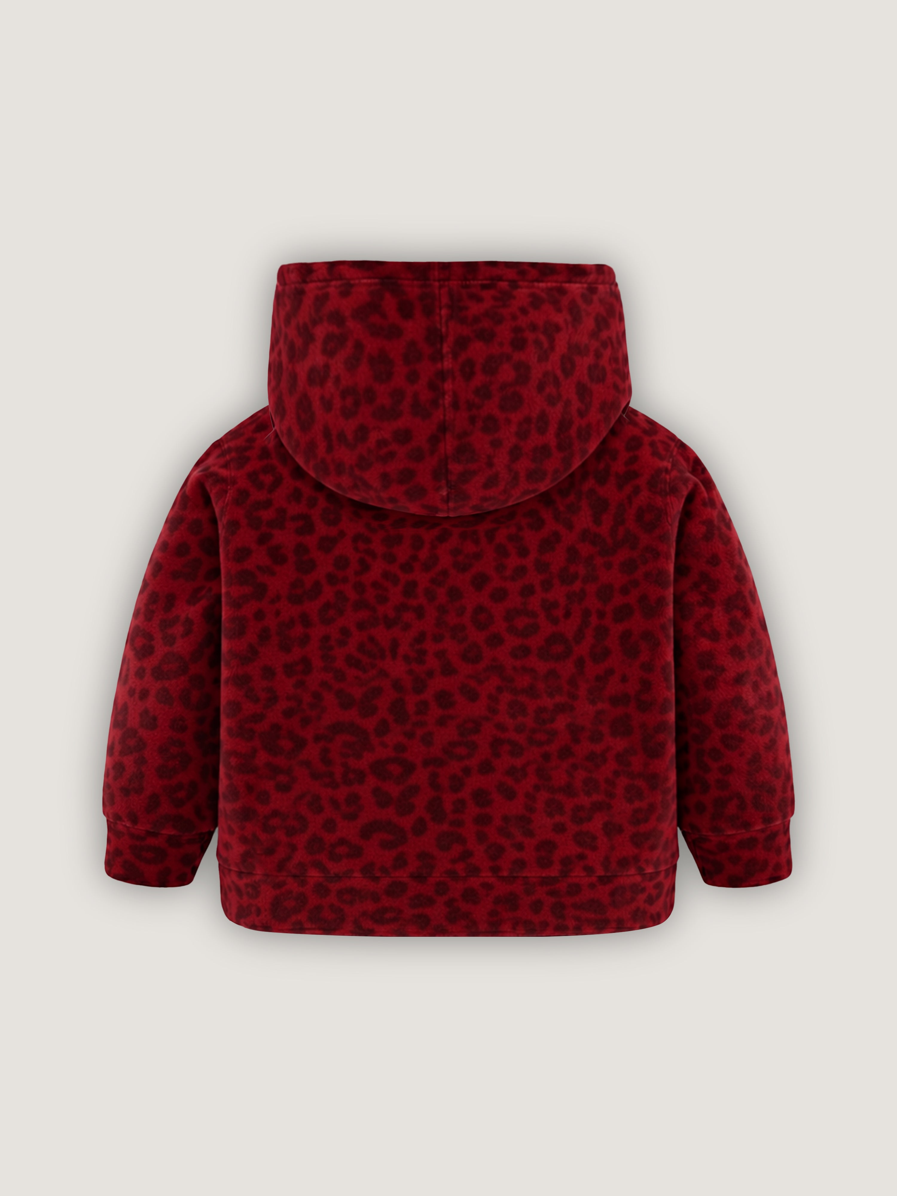 Maroon Charm Printed Fleece Hoodie Set