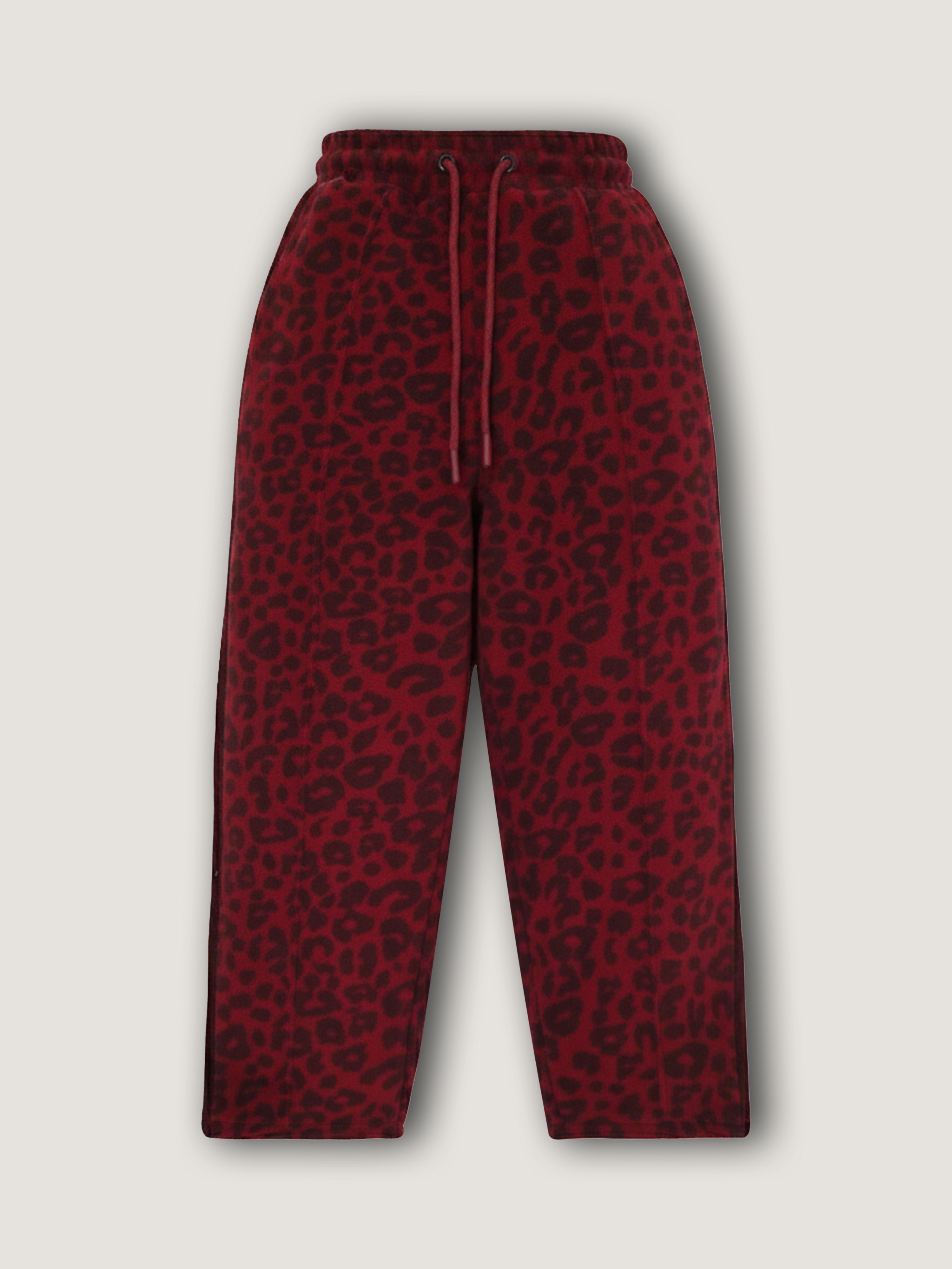 Maroon Charm Printed Fleece Hoodie Set