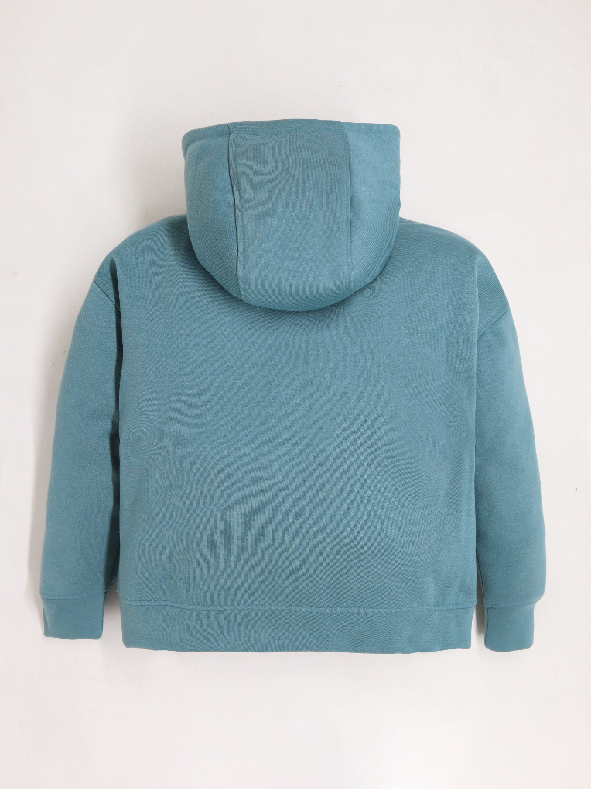 Cherry Crumble Teal Solid Applique Embroidered Lovely Elegant Sweatshirt