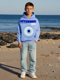 Cherry Crumble Blue Solid Applique Embroidered Snug Classic Hoodie