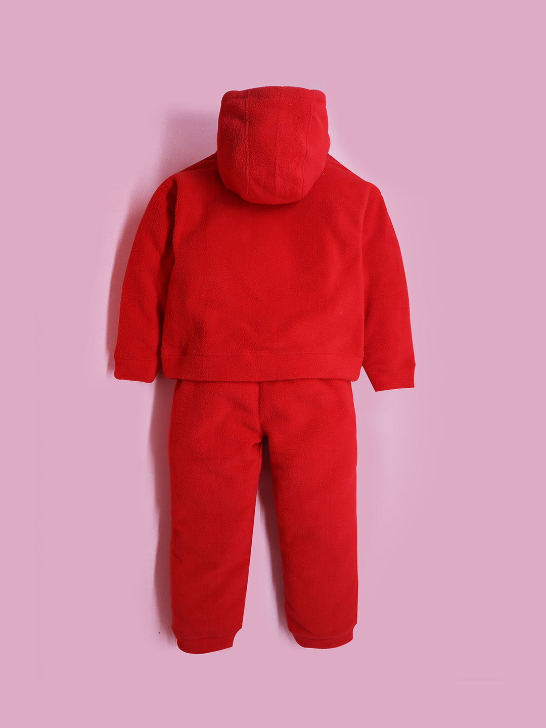 Cherry Crumble Red Solid Applique Embroidered Lovely Elegant Sweatshirt Set