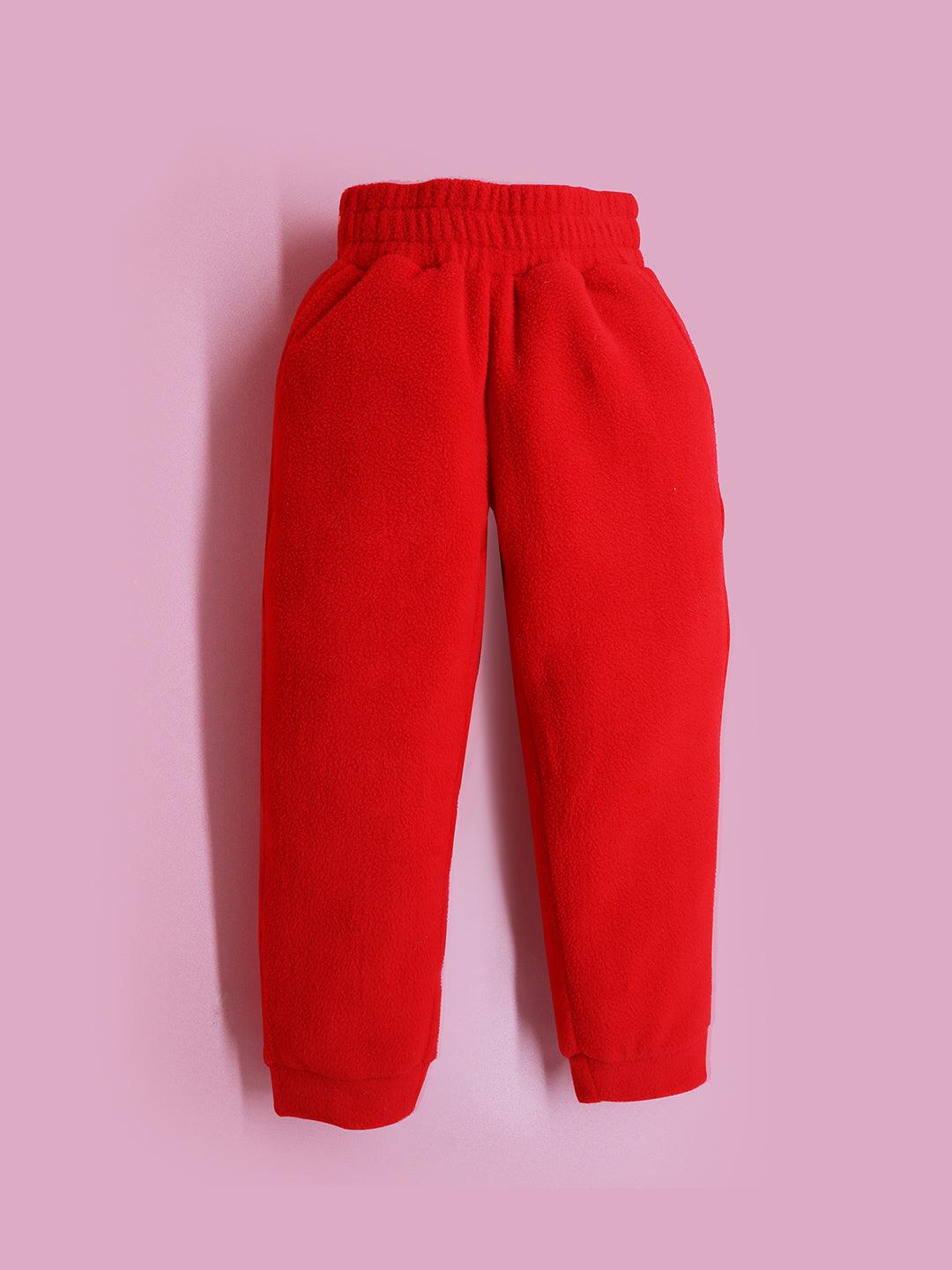 Cherry Crumble Red Solid Applique Embroidered Lovely Elegant Sweatshirt Set