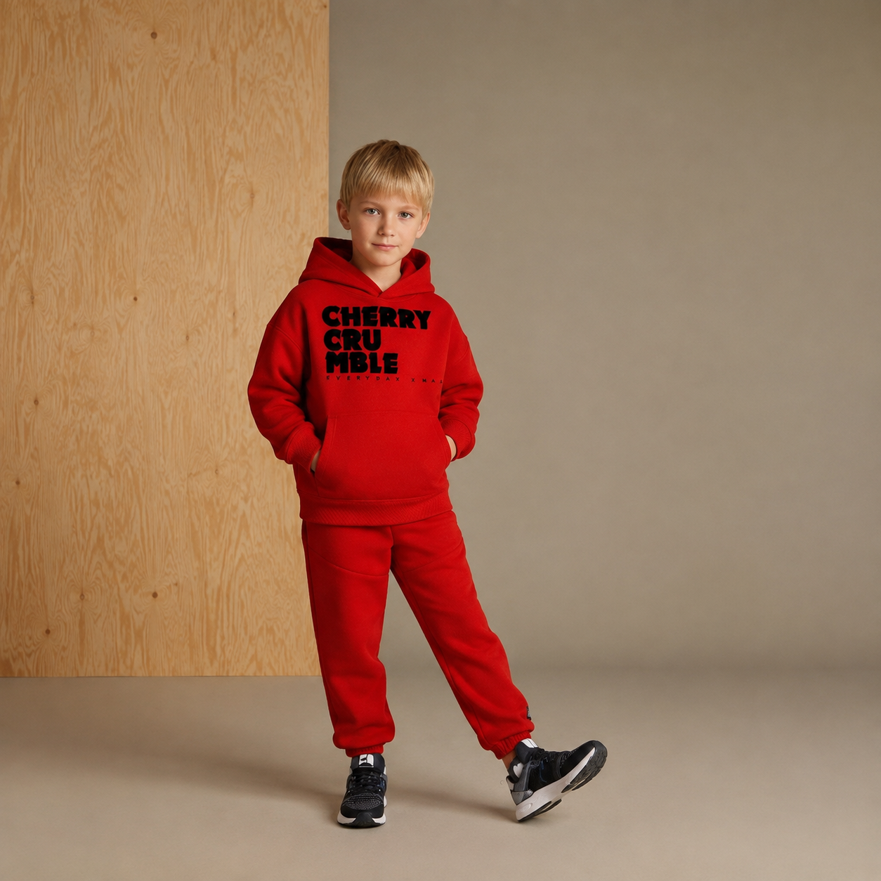 Rotes solides charmantes Sweatshirt-Set