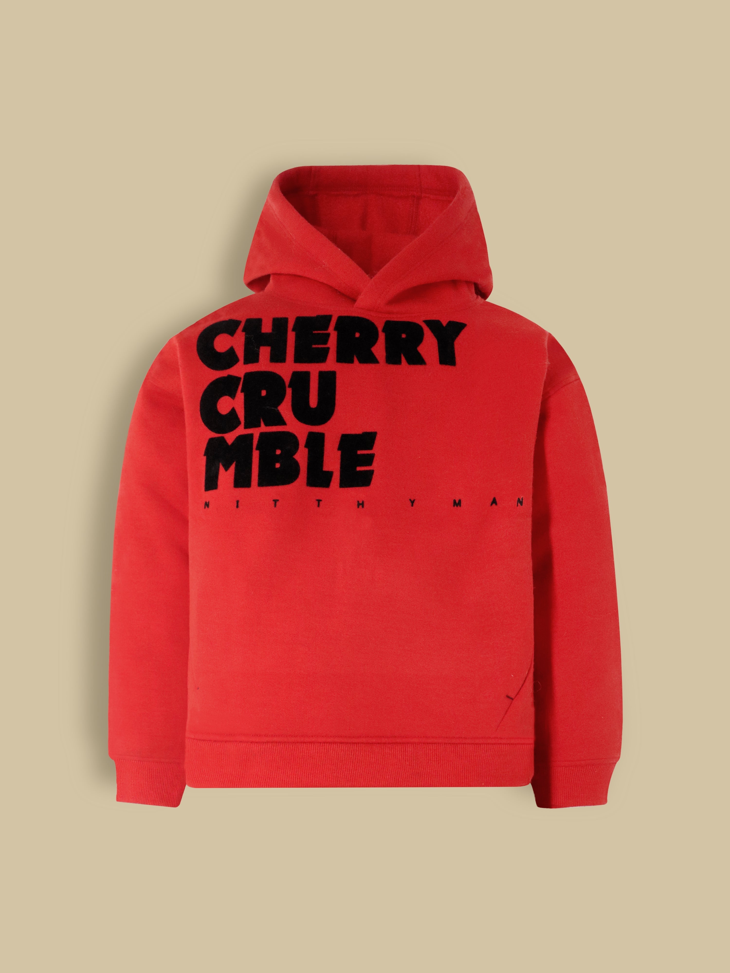 Cherry Crumble Red Solid Charming Sweatshirt Set