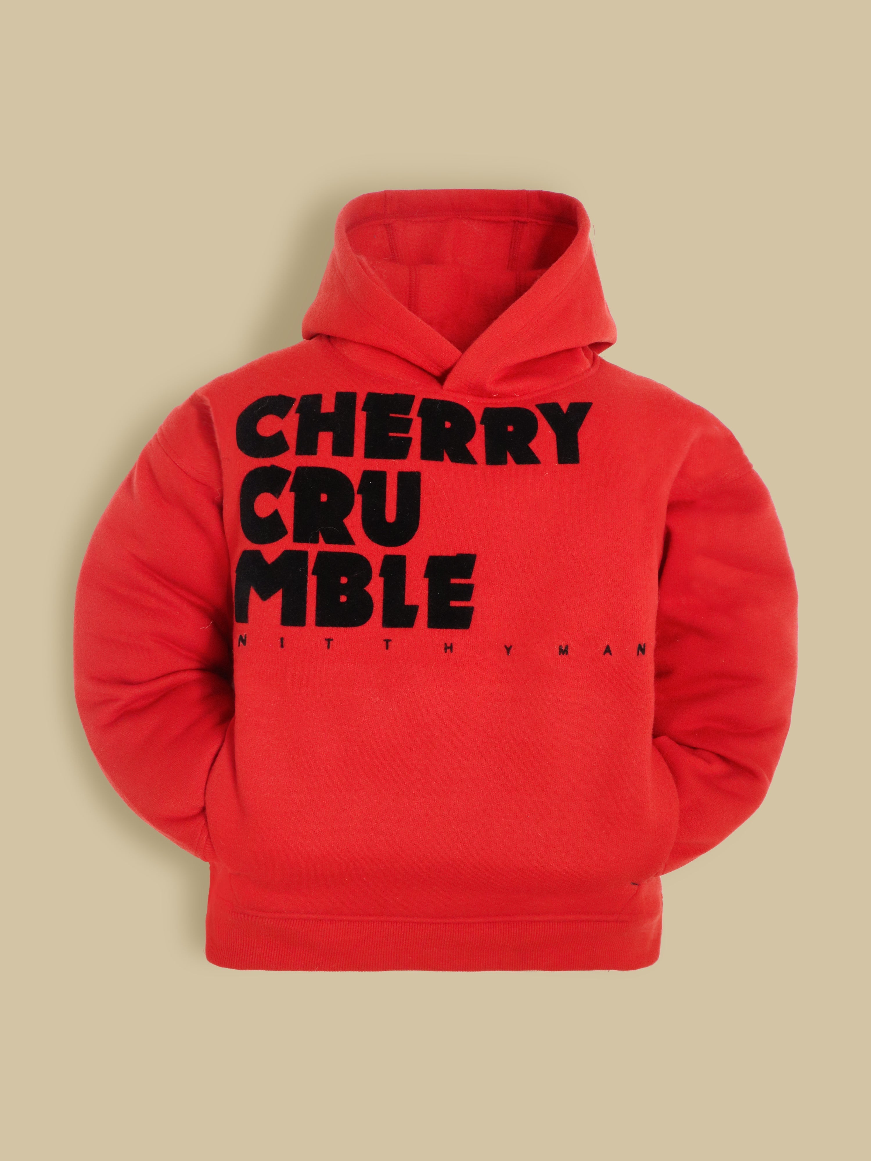 Cherry Crumble Red Solid Charming Sweatshirt Set