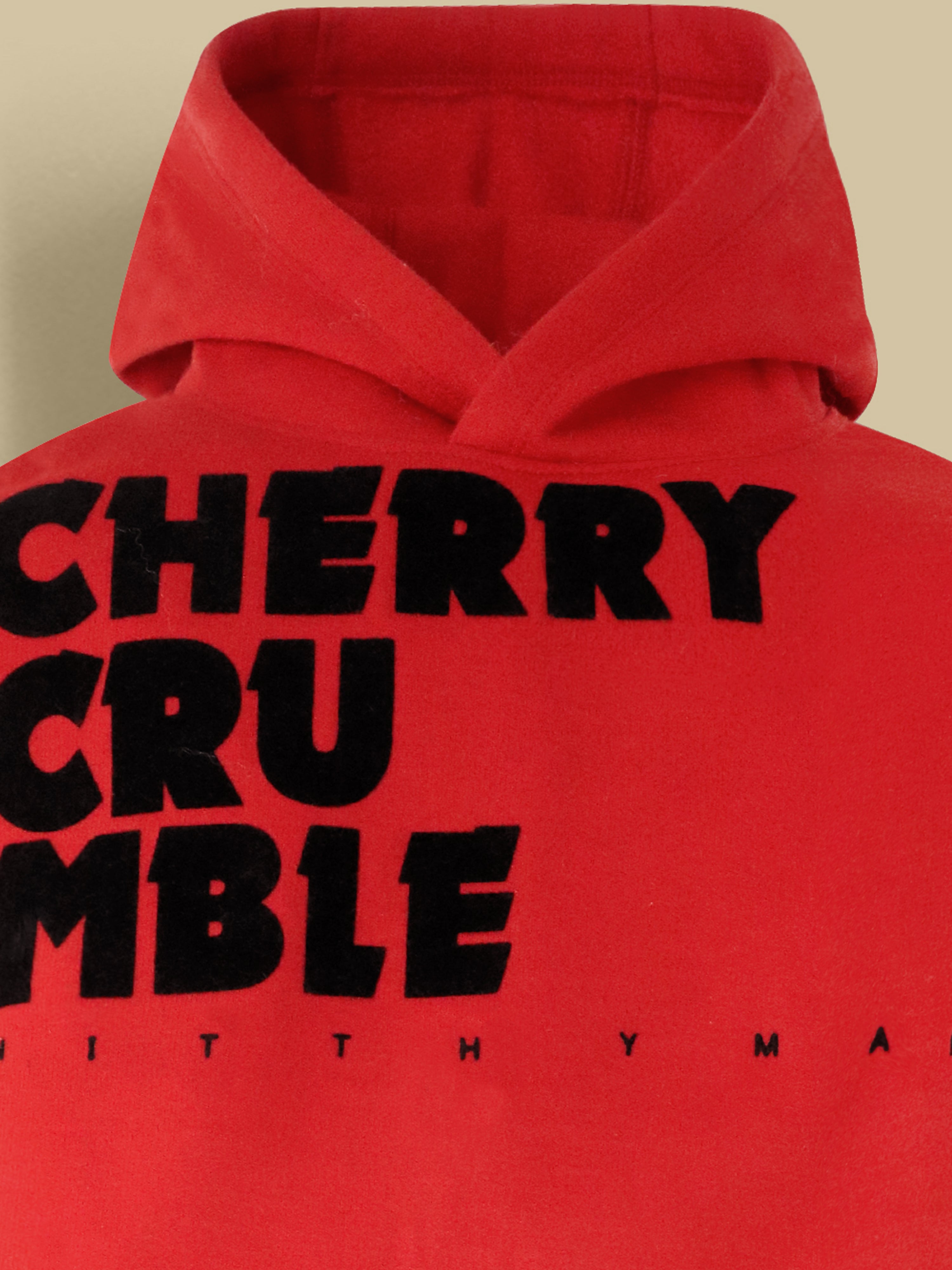 Cherry Crumble Red Solid Charming Sweatshirt Set