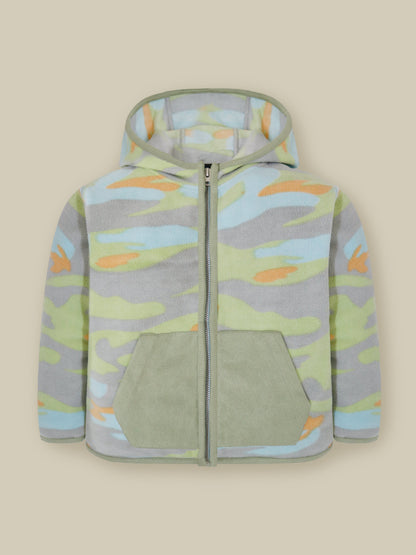Multicolor Camo Hoodie Set