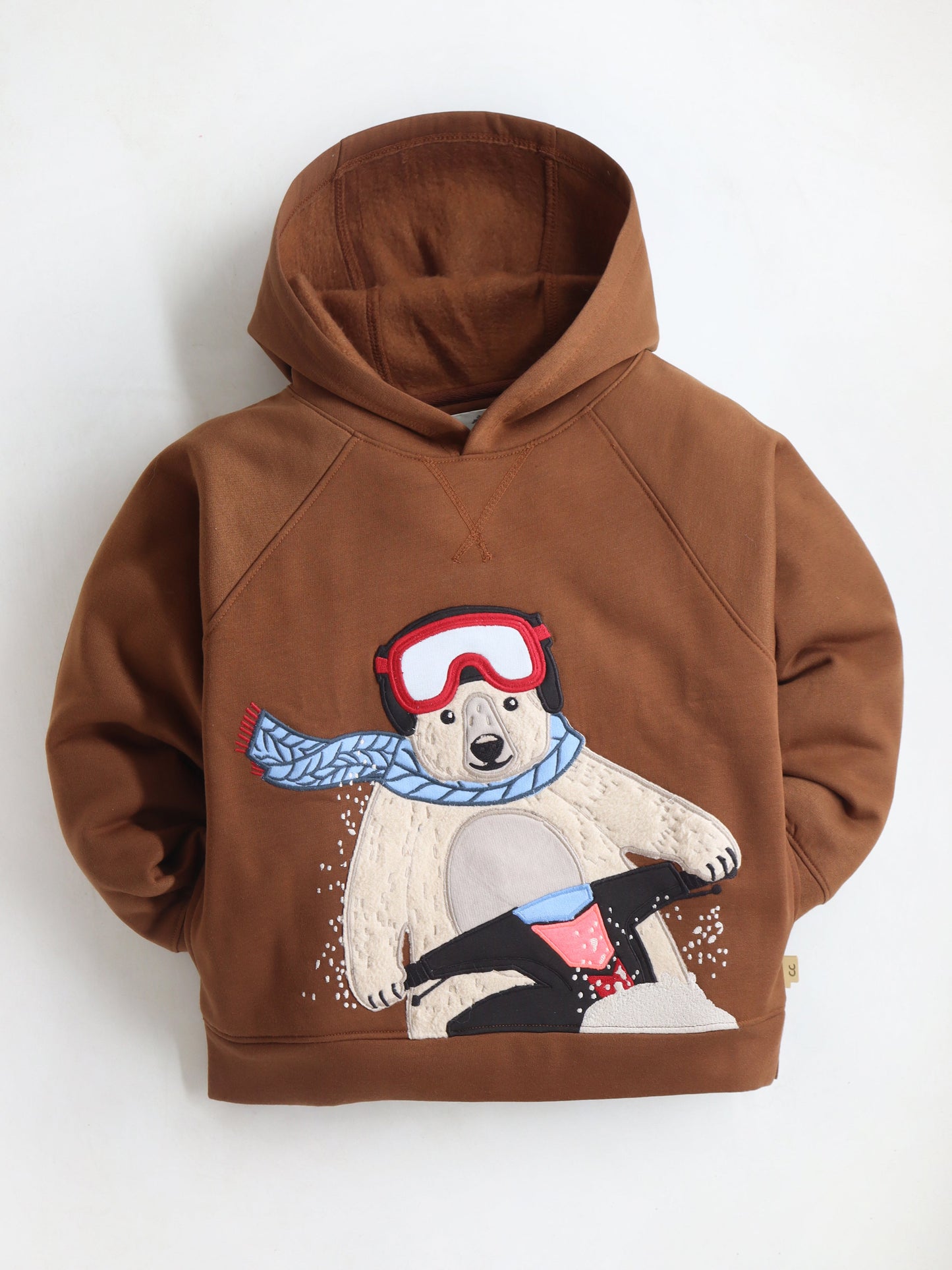 Cherry Crumble Brown Solid Applique Trendy Graceful Winter Sweatshirt