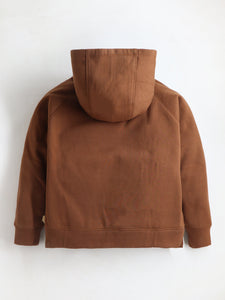 Cherry Crumble Boys Brown Solid Hoodie