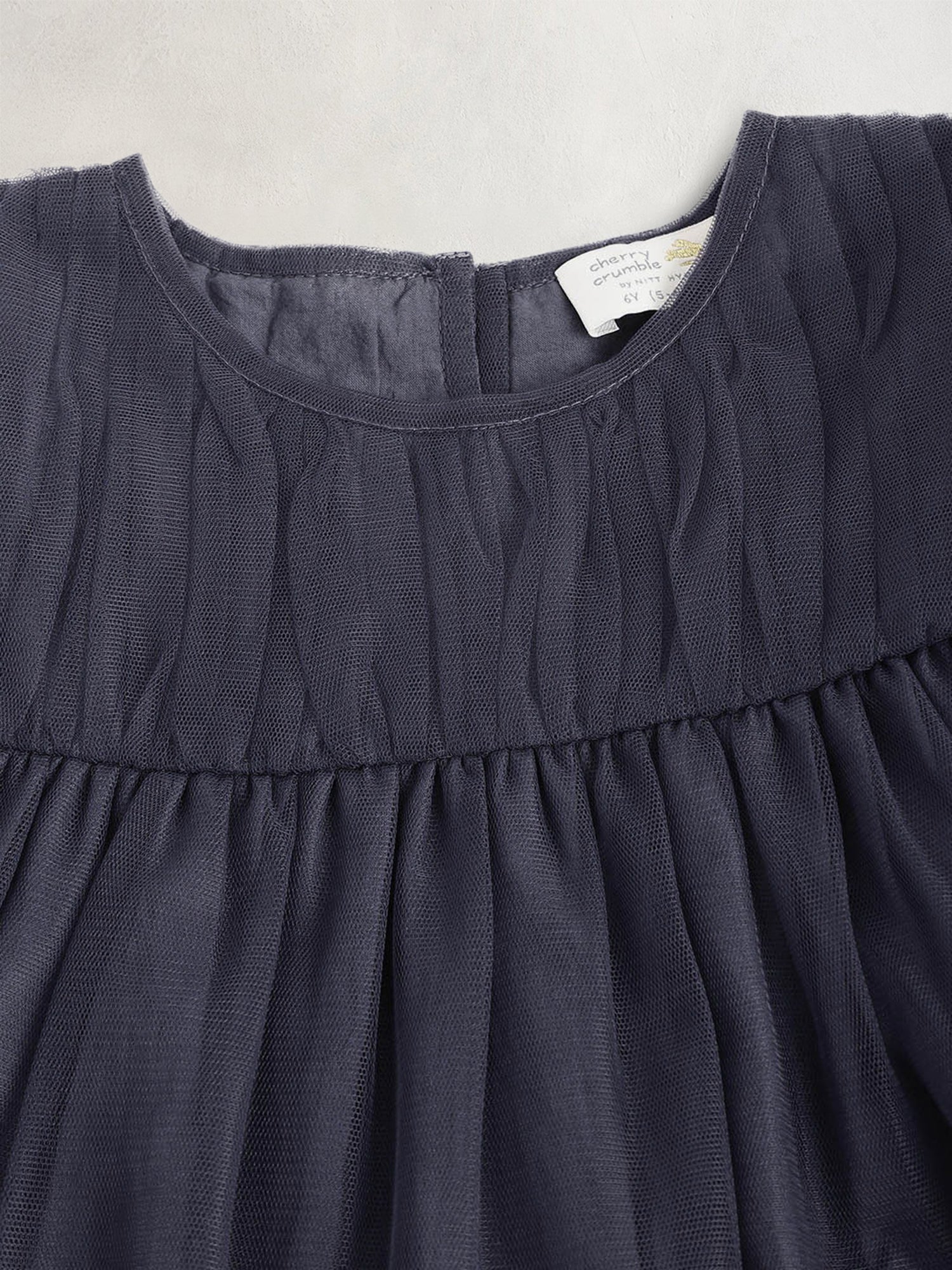 Cherry Crumble Navy Blue Solid Playful Dress