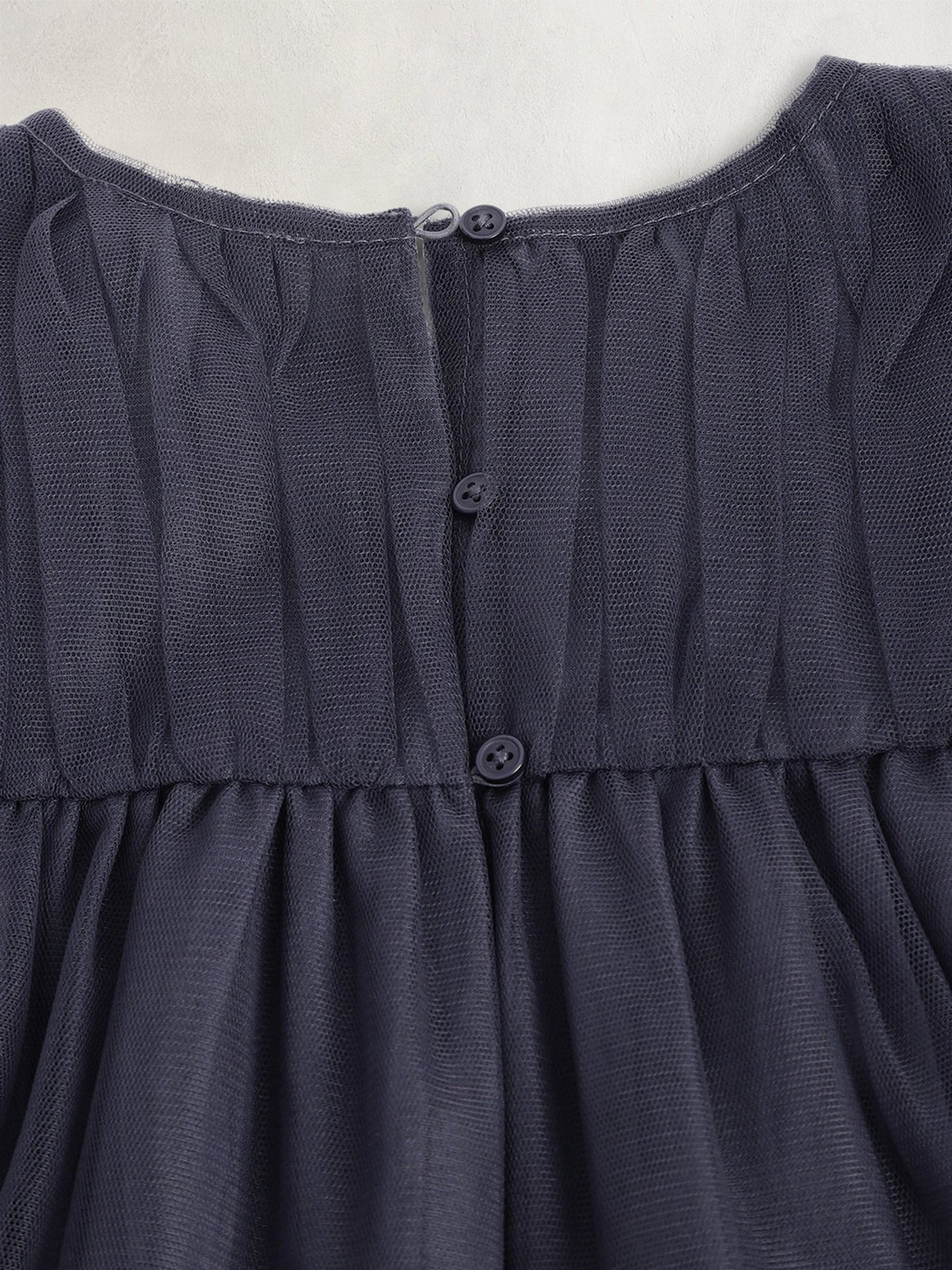 Cherry Crumble Navy Blue Solid Playful Dress