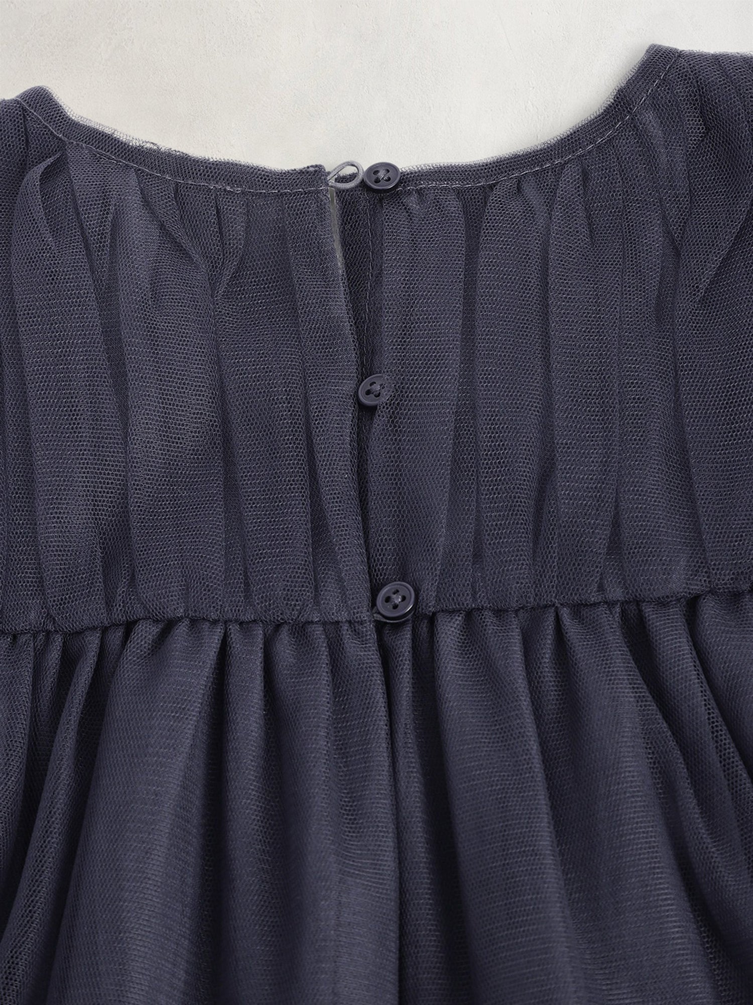 Cherry Crumble Navy Blue Solid Playful Dress