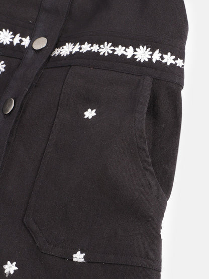 Cherry Crumble Black Embroidered Charming Dress