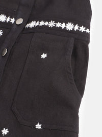 Black Embroidered Charming Dress