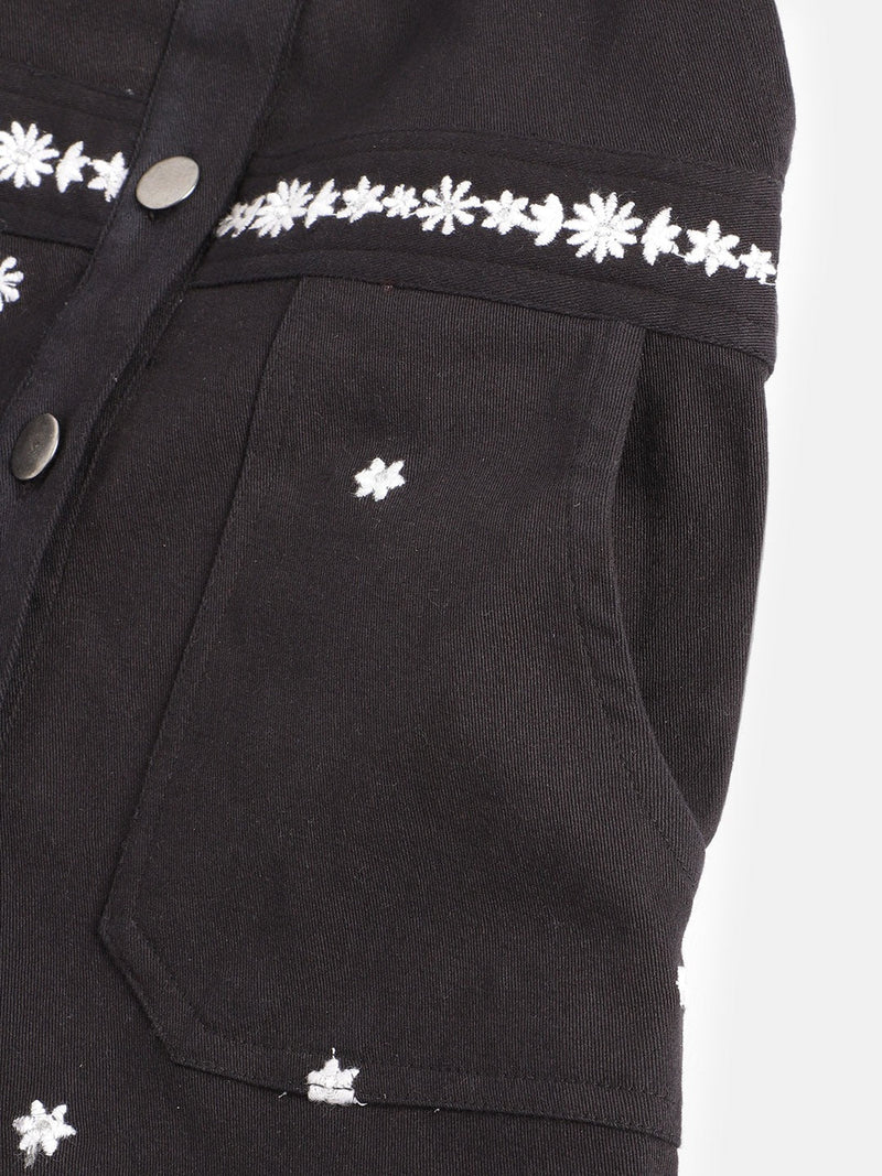 Black Embroidered Charming Dress