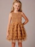 Cherry Crumble Rust Solid Embroidered Adorable Smart Dress