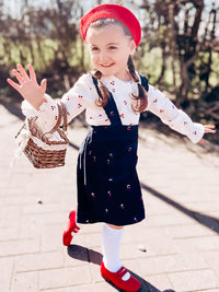 Navy Blue Embroidered Cute Elegant Summer Dress