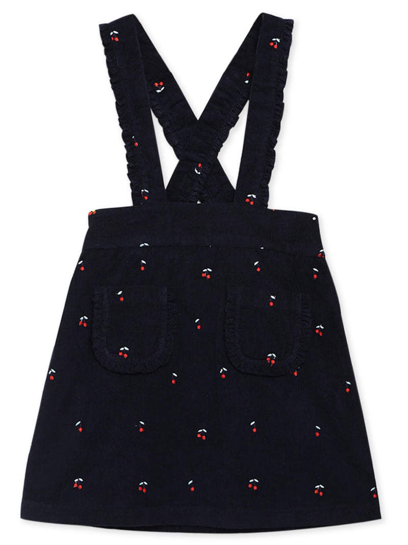 Navy Blue Embroidered Cute Elegant Summer Dress