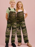 Cherry Crumble Green Camouflage Printed Sleeveless Strap Neck Dungaree