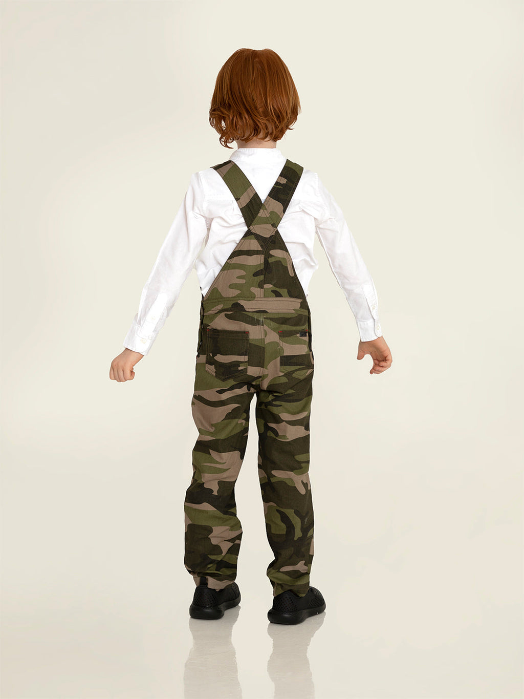 Cherry Crumble Green Camouflage Printed Sleeveless Strap Neck Dungaree