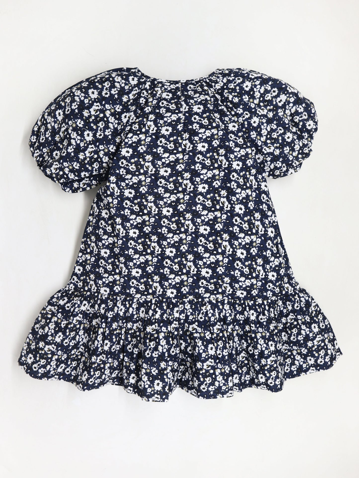 Cherry Crumble Velvet Bow Navy Bloom Dress