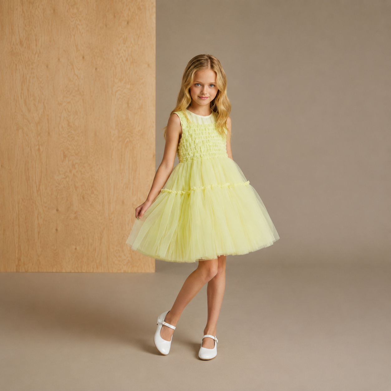 Yellow Solid Playful Smart Dress