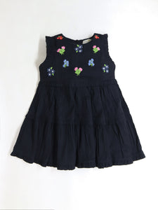Cherry Crumble Girls Black Self Texture Sold Dress