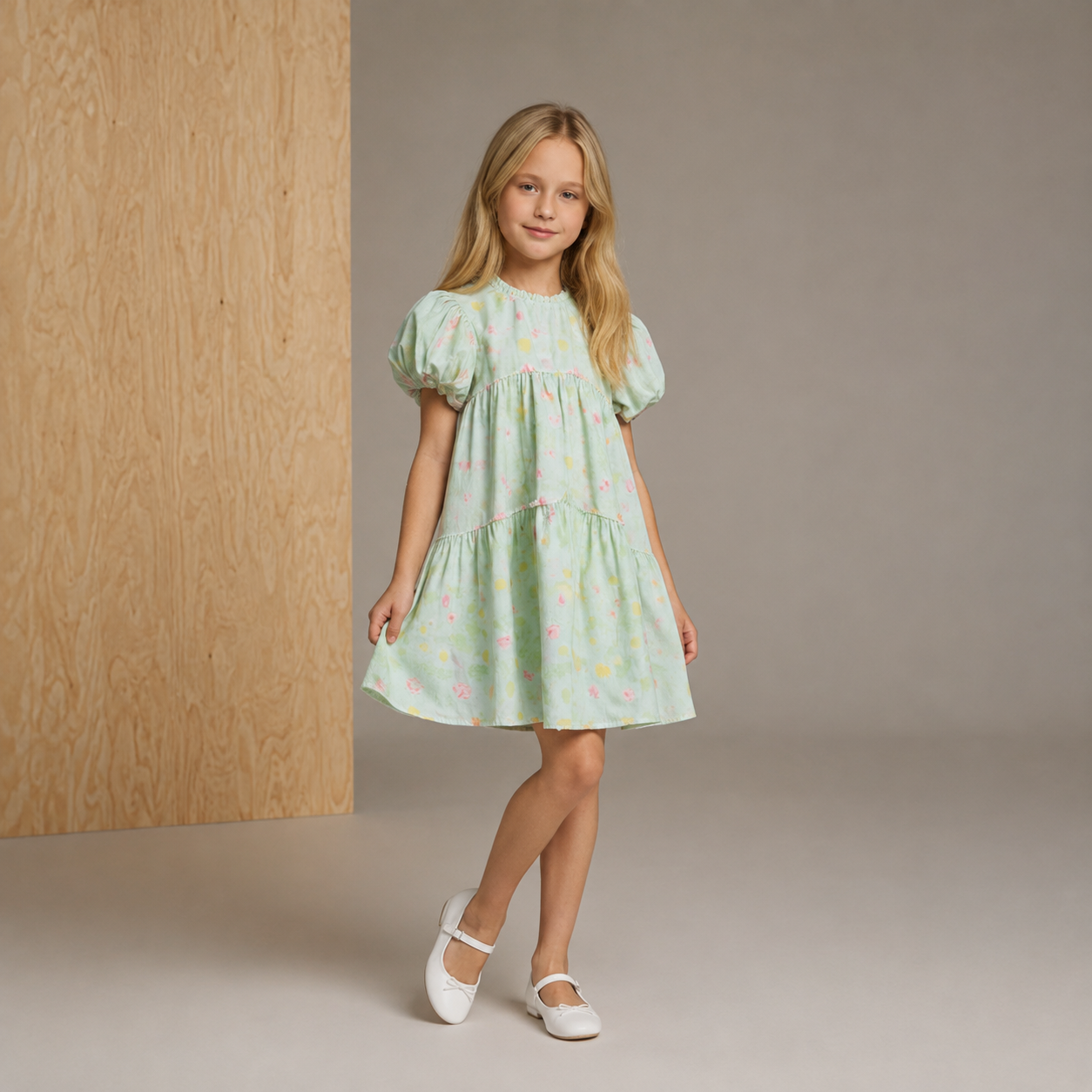 Mint Floral Printed Snug Summer Dress