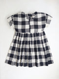 Cherry Crumble Girls Black And Off White Yarn dye check Dress