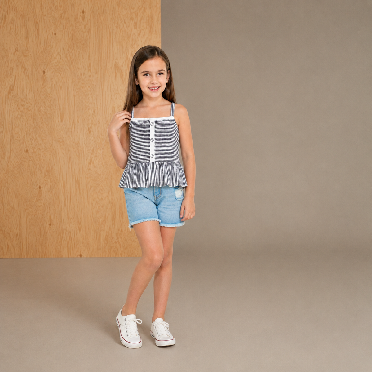 White Grey Striped Lovely Stylish Top